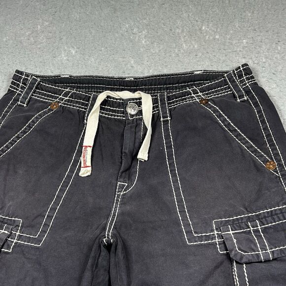 Vintage True Religion Cargo Shorts Men’s 36 Gray Baggy Contrast Stitch 13” Y2K - Picture 2 of 16